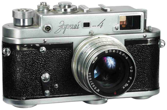 Дальномерная механическая фотокамера Зоркий-4 со сменным объективом Юпитер-8 50 мм f/2